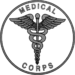 Black and white emblem with central caduceus, "MEDICAL CORPS" text—med spa logo for Hayden Idaho or Post Falls IV therapy. at North Idaho Med Spa in Hayden