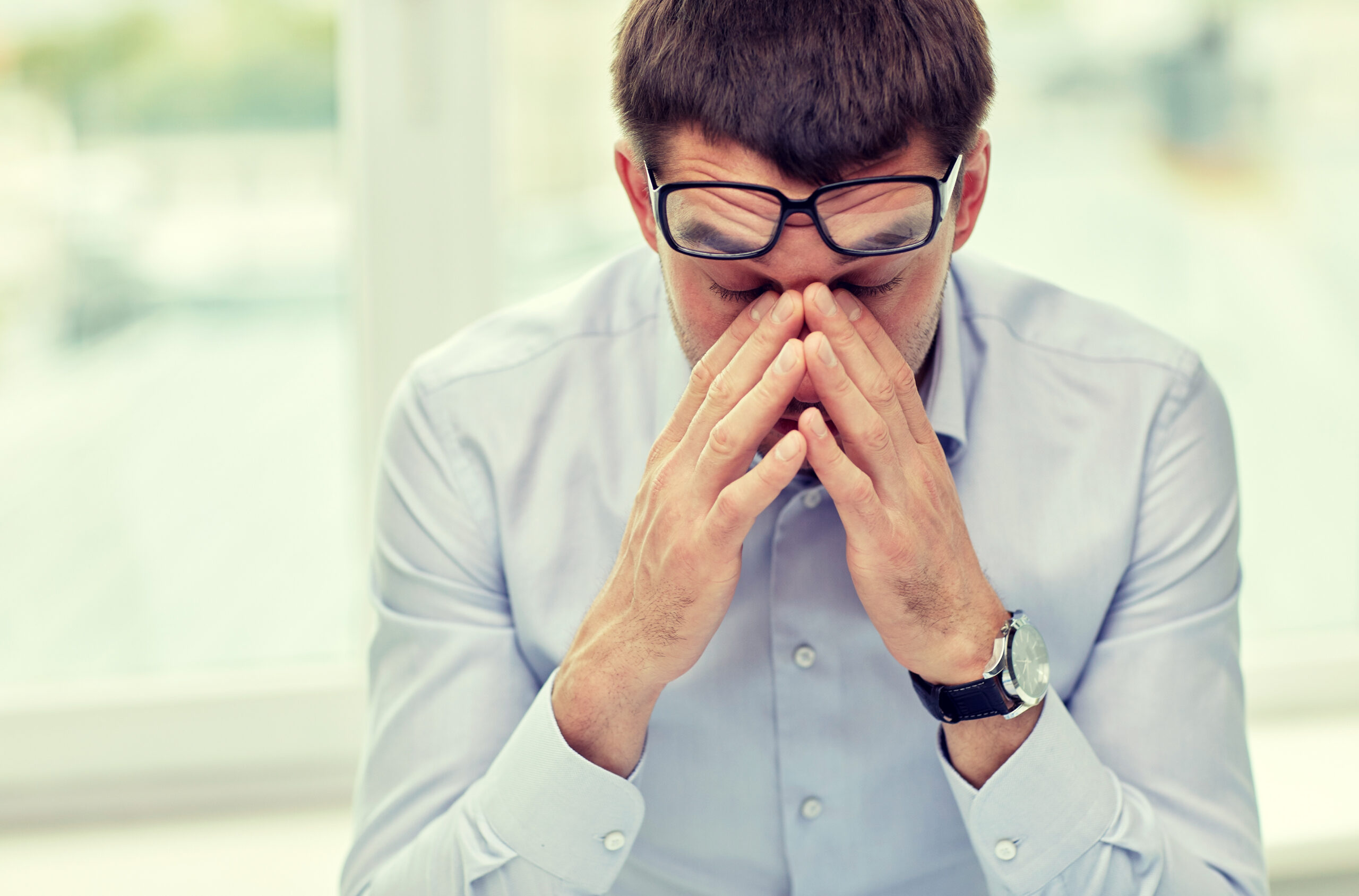 Photodune 17169589 Tired Businessman With Eyeglasses In Office L Scaled